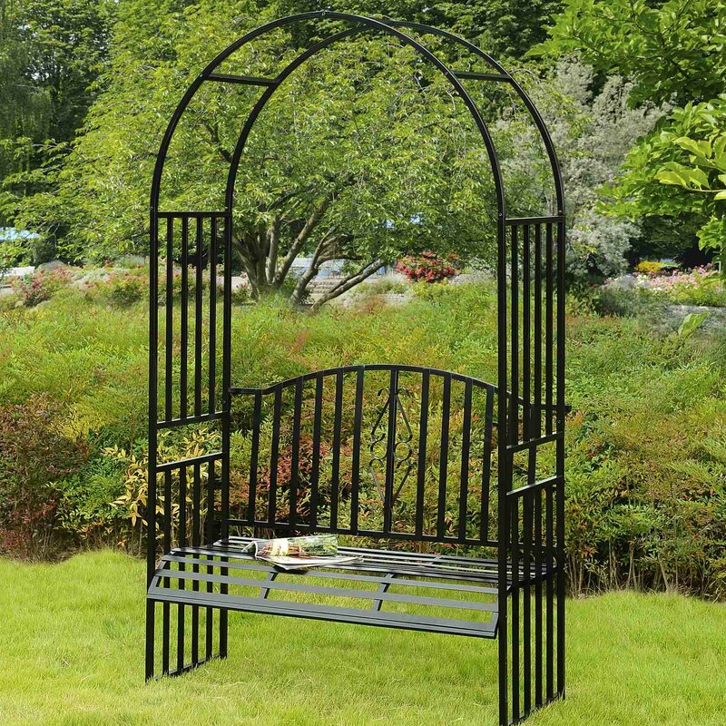 Sunjoy Selena Steel Arbor with Bench &amp; Reviews | Wayfair